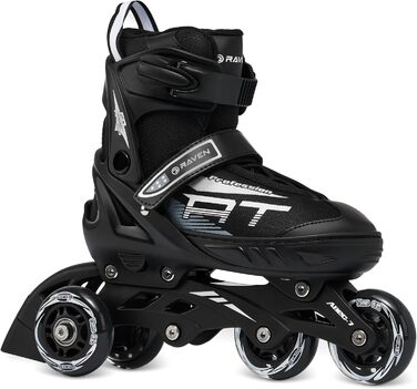 В-1 Роликові ковзани, трискейти, роликові ковзани, ковзани для льоду для дітей та дорослих, регульовані розміри 38-42 (25 см-27,5 см), чорні, 4-