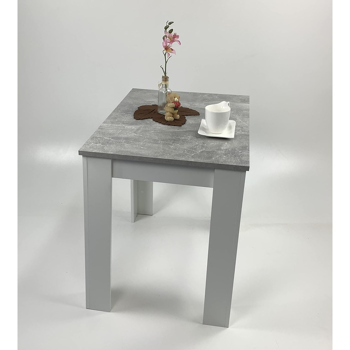 Обідній стіл, кухонний стіл, бетон, світло-білий