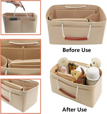 Сумка-органайзер Heavyoff Bag, повстяна сумка-органайзер зі знімною кишенею на блискавці та ручкою для жінок темно-синій XL темно-