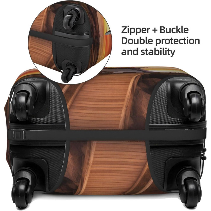 Чохол еластичний для валізи Sunset Prints з прихованою блискавкою, універсальний захист для подорожей та ділових поїздок, чорний, розмір M (для валіз 22-24 дюйми)