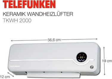 Компактний керамічний настінний вентилятор-обігрівач з коливальною системою та інтелектуальним регулюванням температури Ідеальне рішення для ефективного та рівномірного розподілу тепла в холодні дні, 2000