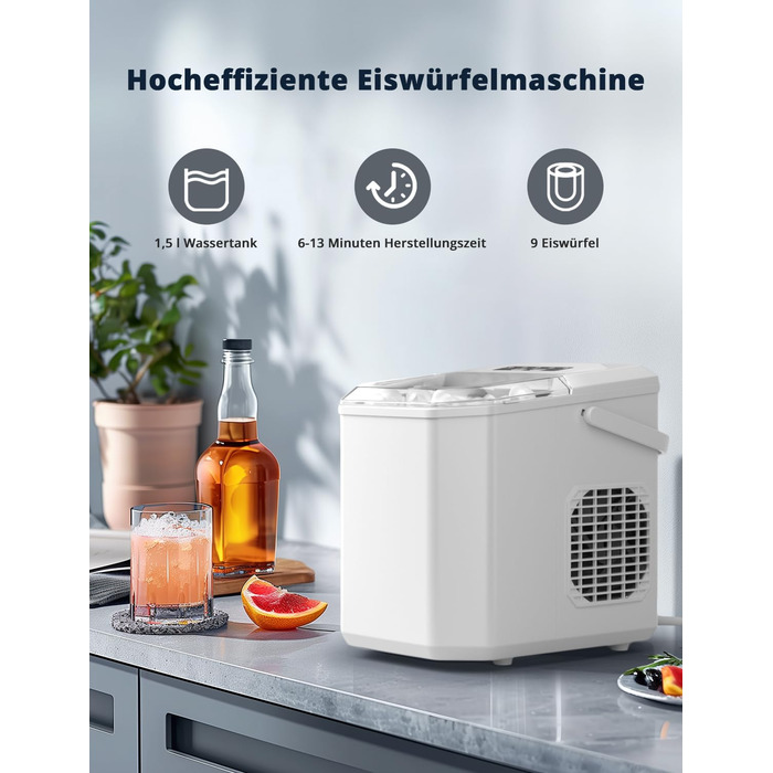 Машина для виробництва кубиків льоду, 12 кг/24 години Льодогенератор Професійний льодогенератор 1,5 л Льодогенератор 6-13 хв Час виробництва Льодогенератор, Машина для приготування кубиків льоду (БАГАТОРАЗОВА)