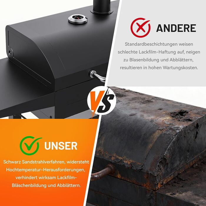 См) Вугільний Гриль - 334 кв. дюйми, Нержавіючий Візок з Двома Міцними Бічними Поличками та Хромованим Решіткою. Ідеально підходить для Саду, Гаража, Тераси, 20 (50