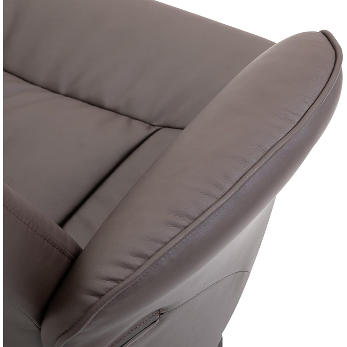 Крісло-реклайнер HOMCOM з підніжкою, поворотне на 360 крісло для телевізора з функцією відкидання, крісло для телевізора для вітальні, спальні, штучна шкіра, коричневий колір