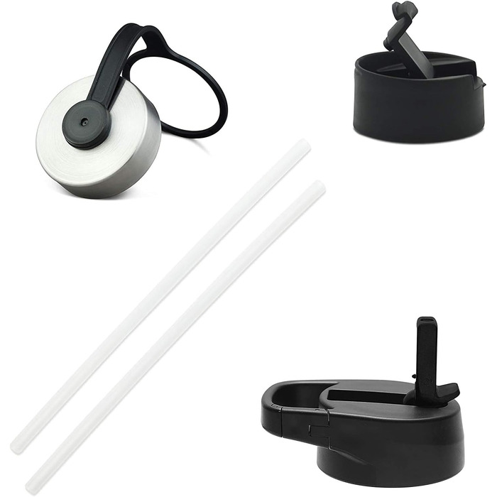 Спортивна пляшка для пиття Iron Flask - 1,8 л, 3 кришки (солом'яна кришка), герметична, з вакуумною ізоляцією з нержавіючої сталі,