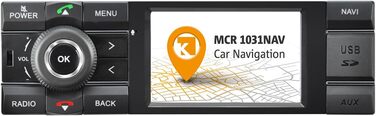 Автомобільна радіостанція Kienzle MCR 1031 NAV Цифрове радіо DAB Bluetooth USB AUX 1-DIN Навігація MP3 WMA