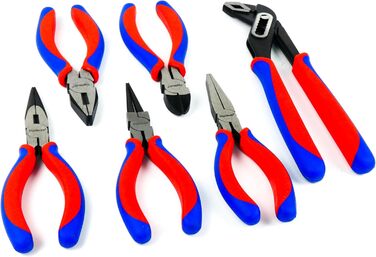 Набір інструментів Zangen (6 предметів) плоскогубці, гострогубці, кусачки, круглогубці, розвідний ключ, пасатижі (10) та плоскогубці, гострогубці, кусачки, круглогубці (6)