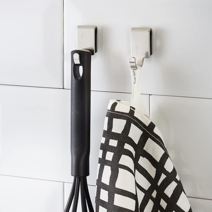 Компонентні, високоякісні гачки для підвішування кухонного посуду, нержавіюча сталь 18/10, можна мити в посудомийній машині, сріблястого кольору, 2-