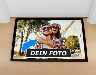 Персоналізований килимок для дверей MoonWorks з вашим власним фото, нековзний та миється, білий, 60x40 см