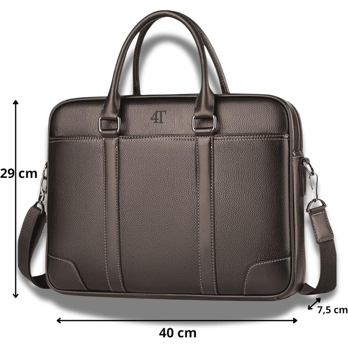Преміальна сумка для ноутбука з екошкіри, унісекс через плече, портфель в елегантному дизайні, для ноутбуків 14/15,6/16 дюймів, ро