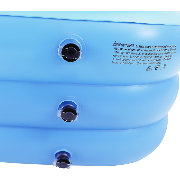 Надувна ванна для дорослих, надувна ванна з портативною функцією складання, повітряний спа-центр з нековзною поверхнею, ванна для внутрішнього та зовнішнього використання для сімейної ванної кімнати або спа-центру, синій колір