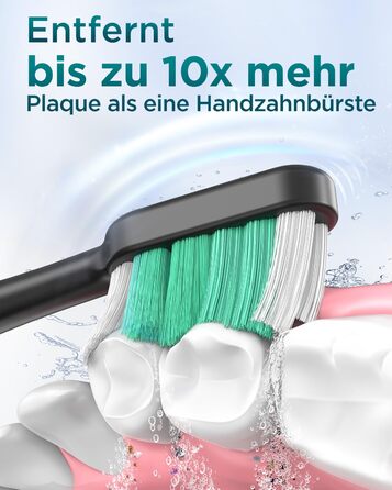 Електрична зубна щітка звукова для дорослих та дітей - з 8 насадками та 5 режимами. До 90 днів роботи від акумулятора, розумний таймер на 2 хвилини, дорожній кейс.