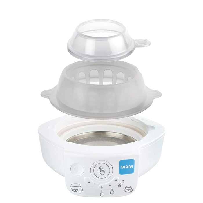 Стерилізатор MAM 6 в 1 та експрес-підігрівач дитячого харчування, підігрівач пляшечок, включаючи 1 пляшечку MAM Easy Start Anti-Co