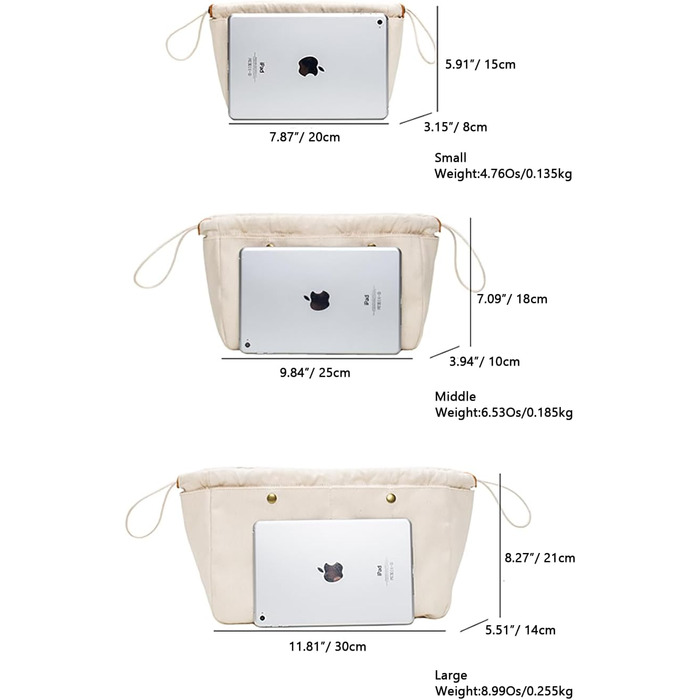 Гаманець-органайзер для сумочки, міцний гаманець, органайзер-сумка в сумці, сумочка та сумка-торбинка, медсестри (M) Бежевий серед