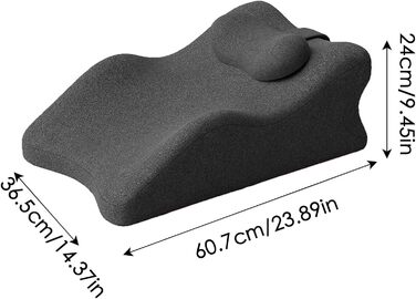 Підтримуюча подушка для ніг з пінопласту клин для підняття щиколотки та коліна, подушка для ніг, подушка для вен стопи, комфортний відпочинок, ергономічна піна, покращений кровообіг, подушка для ніг з подушкою для зняття напруги, темно-сірий колір.