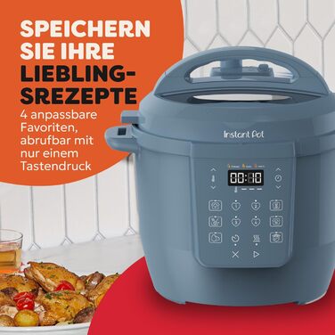 Мультиварка Instant Pot 7-в-1, 5.7 л розумна скороварка, Slow Cooker, рисоварка, сотейник, йогуртниця, пароварка та підігрівач страв, колір Daydream Blue