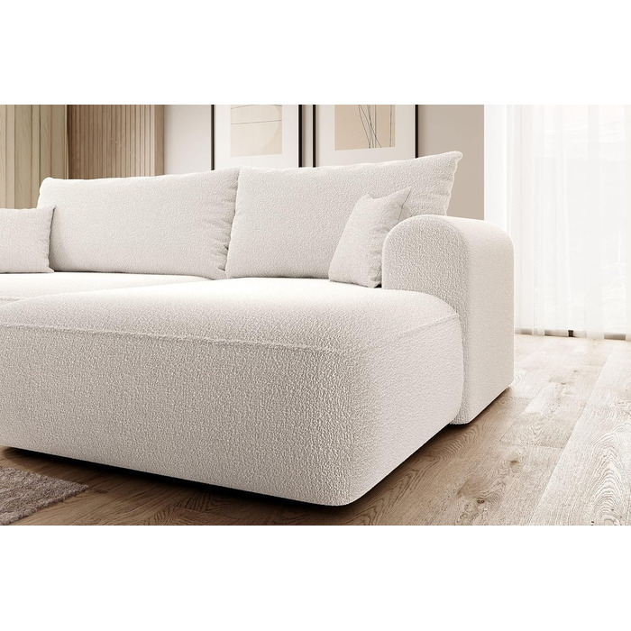 Диван Selsey, кутовий диван, кутовий диван, розкладний диван-ліжко, з функцією зберігання, легкий у догляді, поліуретанова піна, L-подібна форма, лівий, OVO, сірий велюровий вигляд, Castel