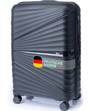 Валіза Xonic Hard Shell Suitcase M на 40 л - стійка до пошкоджень поліпропіленова валіза на колесах з подвійними колесами, що обертаються на 360, та замком TSA - дорожня валіза чорного кольору M (40 л)
