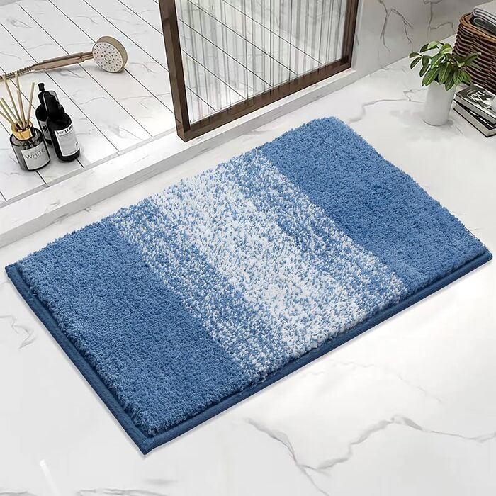 М&39які великі килимки для ванної 80 x 120 см, килимок для ванної, нековзний, водопоглинаючий килимок для душу та ванни, можна прати в пральній машині, синій, 80 x 120 см