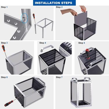 Міні-серверна шафа GeeekPi DeskPi RackMate TT для міні-ПК, мережевих серверів, аудіо- та відеопристроїв, сріблястого кольору