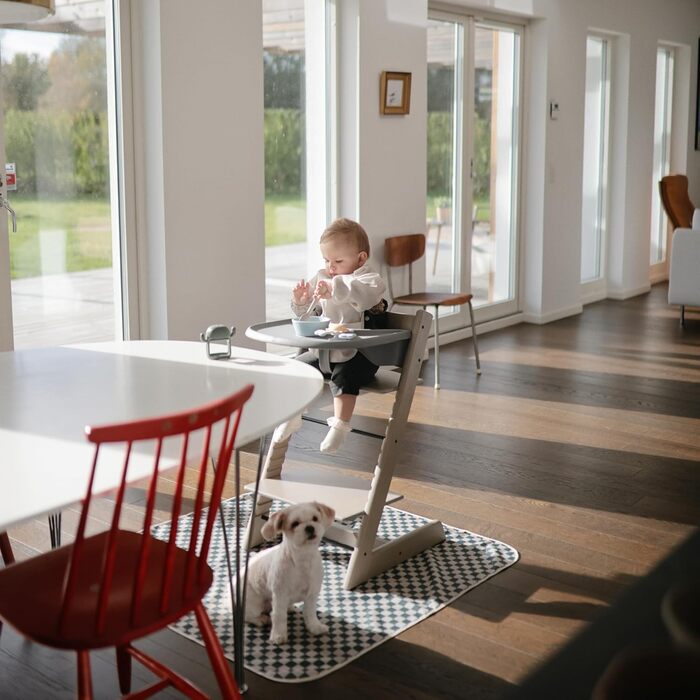 Захисний килимок для підлоги Mushie Splash Mat для немовлят Водонепроникний килимок для дитячих стільчиків, який можна прати в пральній машині 108x108 см Легкий, міцний килимок Splat без бісфенолу А Ідеально підходить для обідньої зони (римсько-зелений)