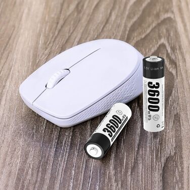 Зарядний пристрій для акумуляторів типу AA AAA, 4 слоти, швидка зарядка 5V/2A з РК-дисплеєм для літій-іонних акумуляторів типу AA AAA 1,5 V (штекер USB-C), в комплекті 4 акумуляторні батареї типу AA ємністю 3600 мВтгод із зарядним пристроєм AICARGER, 4 шт