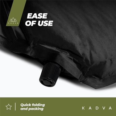 Самонадувний килимок Aero зручний, легкий та міцний килимок для сну. Ідеально підходить для кемпінгу та походів. Зовнішній шар 100 поліестер. Внутрішній шар 100 поліуретан. 182 x 52 см. Чорний.