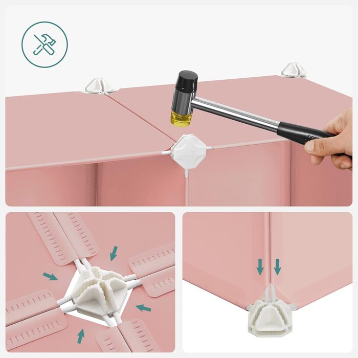 Стелаж з 16 кубиками, шафа для зберігання дитячих речей, шафа з дверцятами, пластикова підставка для взуття, вставна полиця, багат