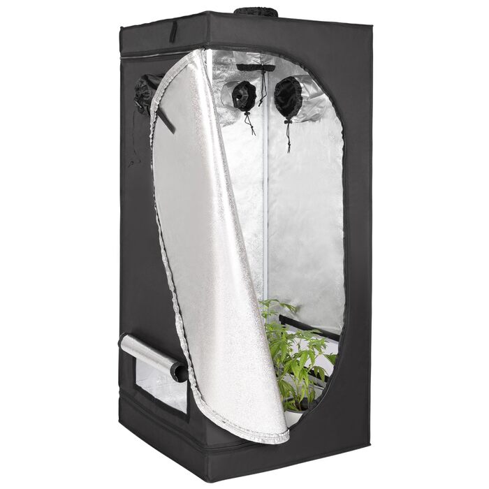 Гроубокс для вирощування рослин 90 x 90 x 180 см світлонепроникний з 5 входами з водонепроникним піддоном легкий у збиранні для вирощування в приміщенні
