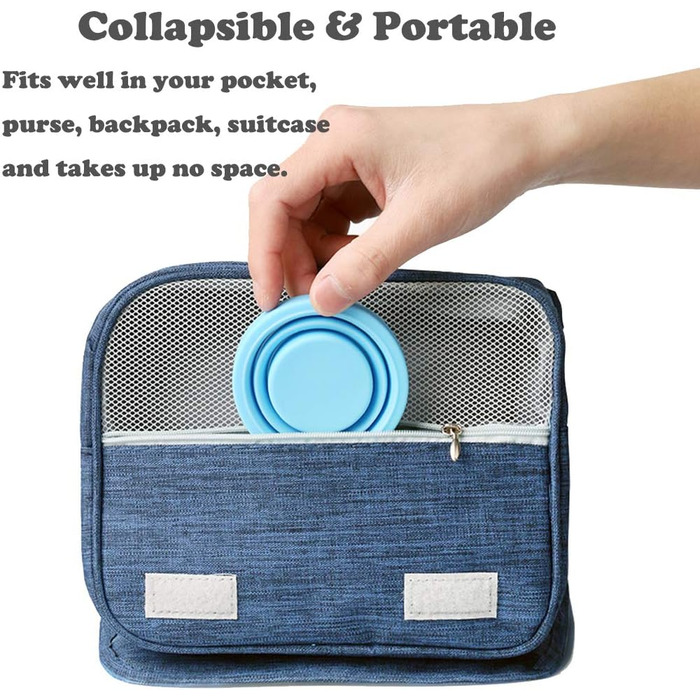 Складана силіконова дорожня кружка, харчового класу, складна кемпінгова кружка з кришкою, розширюваний набір чашок для пиття, портативна, ступінчаста конструкція для кемпінгу та походів на природі