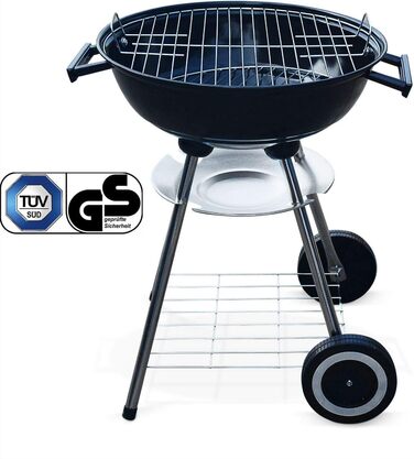 Вугільний гриль-барбекю Ø 44 см, на 4 особи. Мобільний купольний гриль з кришкою для пікніків/саду/балкону