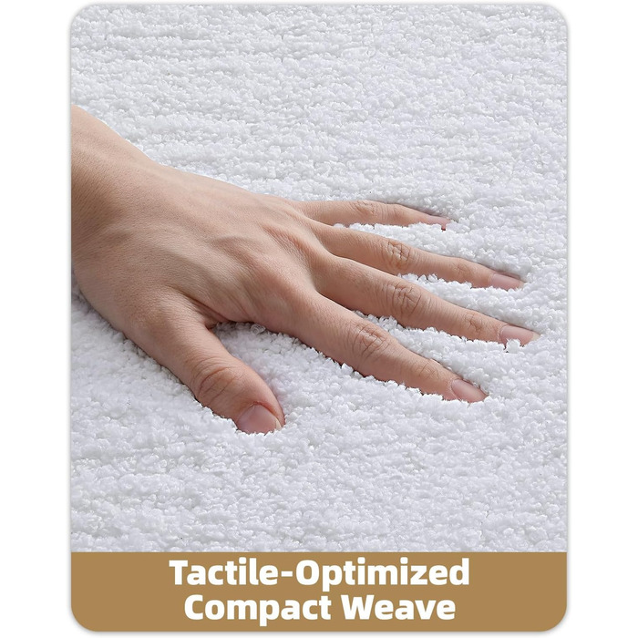 Килимок для ванної кімнати COLOR&GEOMETRY, нековзний килимок для ванної, 44 x 76 см, миється, м&39який, абсорбуючий килимок для ванної кімнати, душ, ванна, білий, 44 x 76 см (прямокутний)