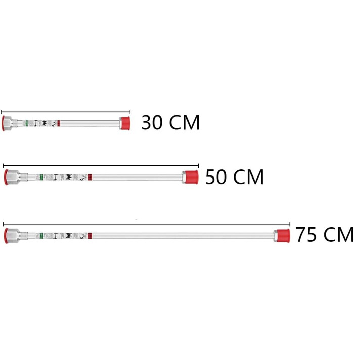 Безповітряний фарборозпилювач, подовжувач для безповітряного розпилювача, 30 см, 50 см, 75 см, 30 см, 50 см, 75 см, 3 шт. и 30CM,50CM,75CM