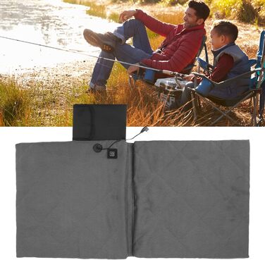 Підігріте кемпінгове крісло зі спинкою, електрично підігрітим сидінням, складними стадіонними сидіннями, підігрівом чохла зі спинкою для кемпінгу, риболовлі, полювання (сіре)