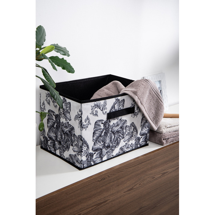 Кошик Idea Home NP-103R Anthracite Flowers 38x27x27 см (7058549)