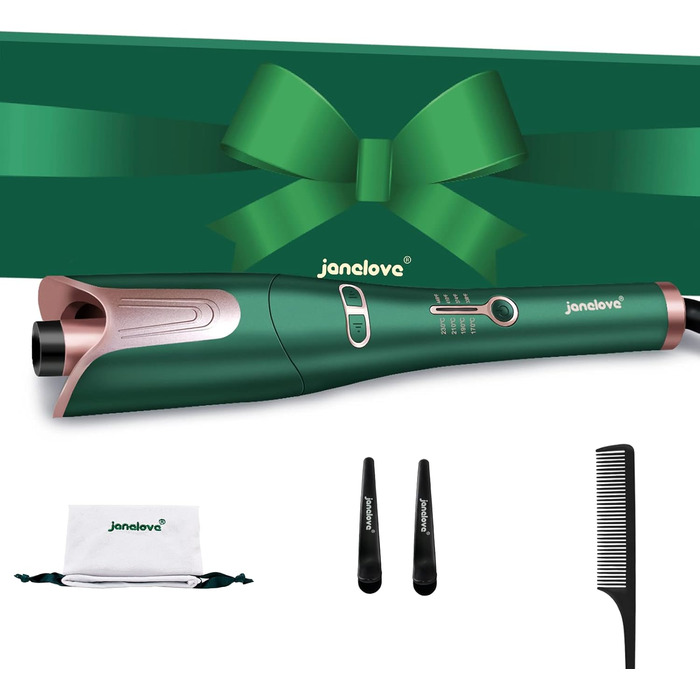 Автоматична плойка, автоматична плойка Janelove великі локони для довгого волосся, негативний іонний бігуді з 4 температурами 25 м