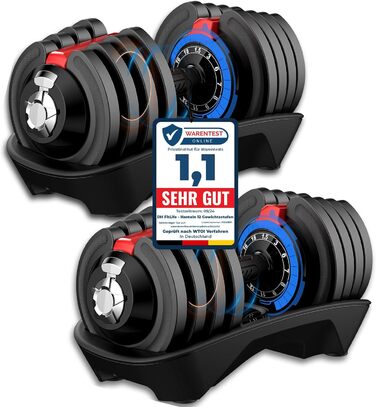 Регульовані гантелі DH FitLife від 1,5 до 18 кг з 12 рівнями ваги