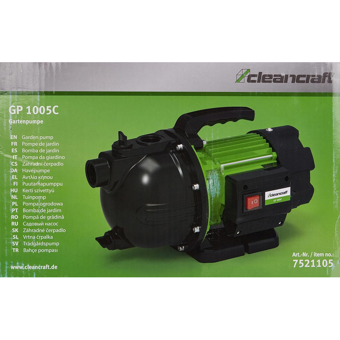 Насос для чистої води Gartenpumpe GP 1005C (напір 46 м, продуктивність 76 л/хв, діаметр входу/виходу 25 мм, потужність двигуна 1,1 кВт) 7521105