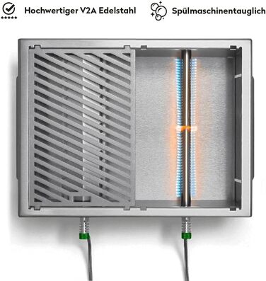 Складаний газовий гриль BURNHARD JONES з нержавіючої сталі з кришкою, 2 конфорки, 6,4 кВт, включаючи сумку для перенесення з функцією рюкзака та мультиінструмент, складаний гриль ідеально підходить для кемпінгу, складаний гриль JONES з 2 конфорками