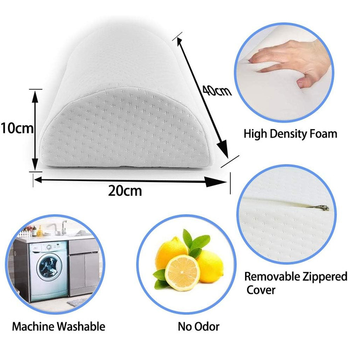 Напівкругла подушка для ніг ZoneYan, ергономічна подушка для ніг з губкою, подушка для ніг на столі, подушка для підтримки ніг, для колін, ніг, стегон, спини, полегшення болю в стопах, для подорожей додому та офісу