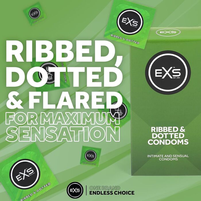 Текстуровані презервативи З натуральним латексом та силіконовим мастилом Ребристі та з крапкою Веганські Упаковка з 48 шт. (48 шт. в упаковці)