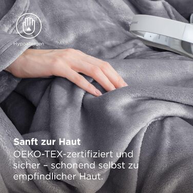 Ковдра BEDSURE з рукавами, м&39яка ковдра - різдвяні подарунки для жінок та чоловіків, тепла ковдра з рукавами та ковдра для дивана для дорослих, пухнаста ковдра на все тіло, портативна ковдра, 150x200 см сірого кольору