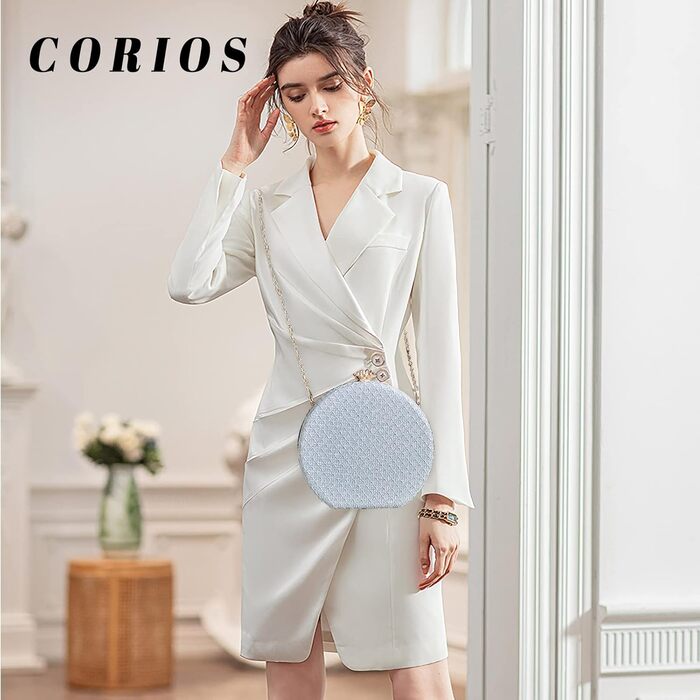 Сріблясте клатч-портмоне для вечірки елегантна сумочка з від'ємним ланцюжком, ідеальна для весілля, балу, танців та урочистих подій