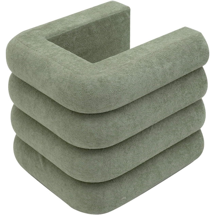 Комплект із 2 сучасних підставок для ніг, низькі пуфи, темно-зелений колір, поліестерова тканина МДФ, предмети домашнього декору, для дивана - Розміри ВxШxГ 40 x 38 x 40 см - Арт. RE7062