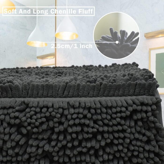 Килимки для ванної RUN HELIX, комплект з 3 шт. , комплект килимків для ванної кімнати, нековзні килимки та килимки для ванної, що миються, комплект для душу, ванни, декор для туалету (темно-сірий) темно-сірий 40 x 60 50 x 80 50 x 50 см (прямокутний)