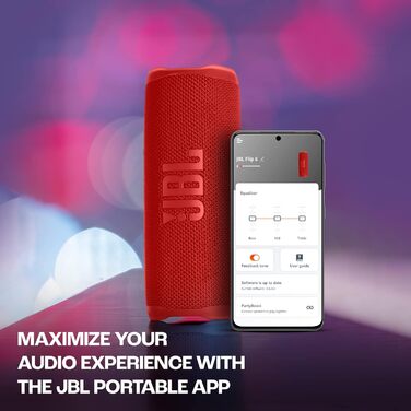 Колонка JBL Flip 6 червоного кольору - Водонепроникна портативна колонка з 2-смуговою акустичною системою для потужного звуку - До
