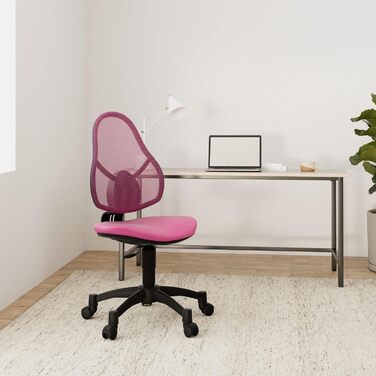 Офісне крісло, стілець для роботи для дітей та підлітків, оббивка з тканини, рожевий, одномісний