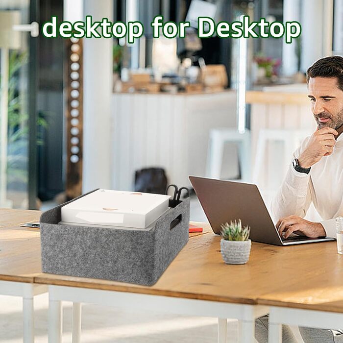 Набір фетрових кошиків WOPPLXY з 4 предметів, фетрова коробка 30,5 x 24 x 15 см, сірий фетровий кошик для шаф, книжкових полиць та шухляд