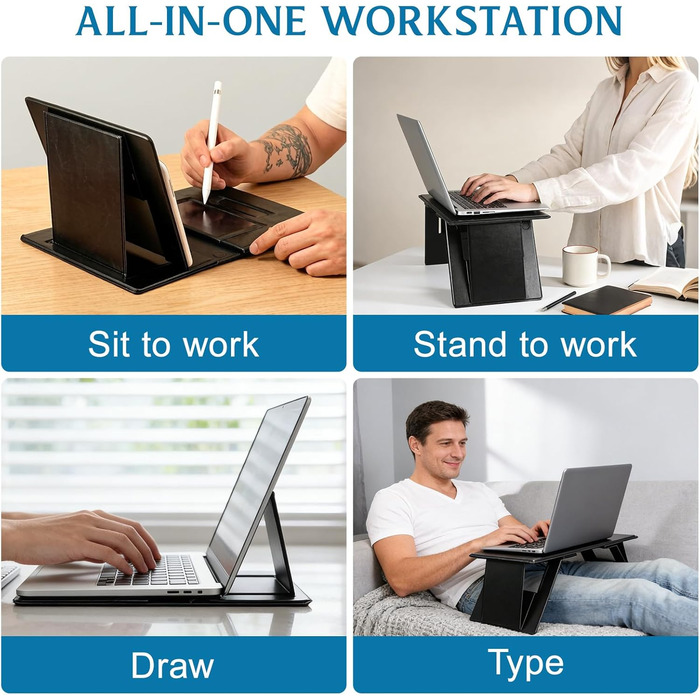 Портативний складаний стіл для ноутбука для автомобіля, дивана, ліжка. Міцна стільниця високої щільності, багатофункціональний стіл для читання та ноутбука, стандартний розмір