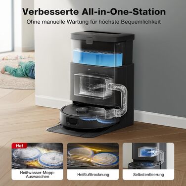 Універсальний вакуумний робот з функцією миття підлоги, потужність всмоктування 10 000 Па, технологія ZeroTangle 2.0, очищення кра